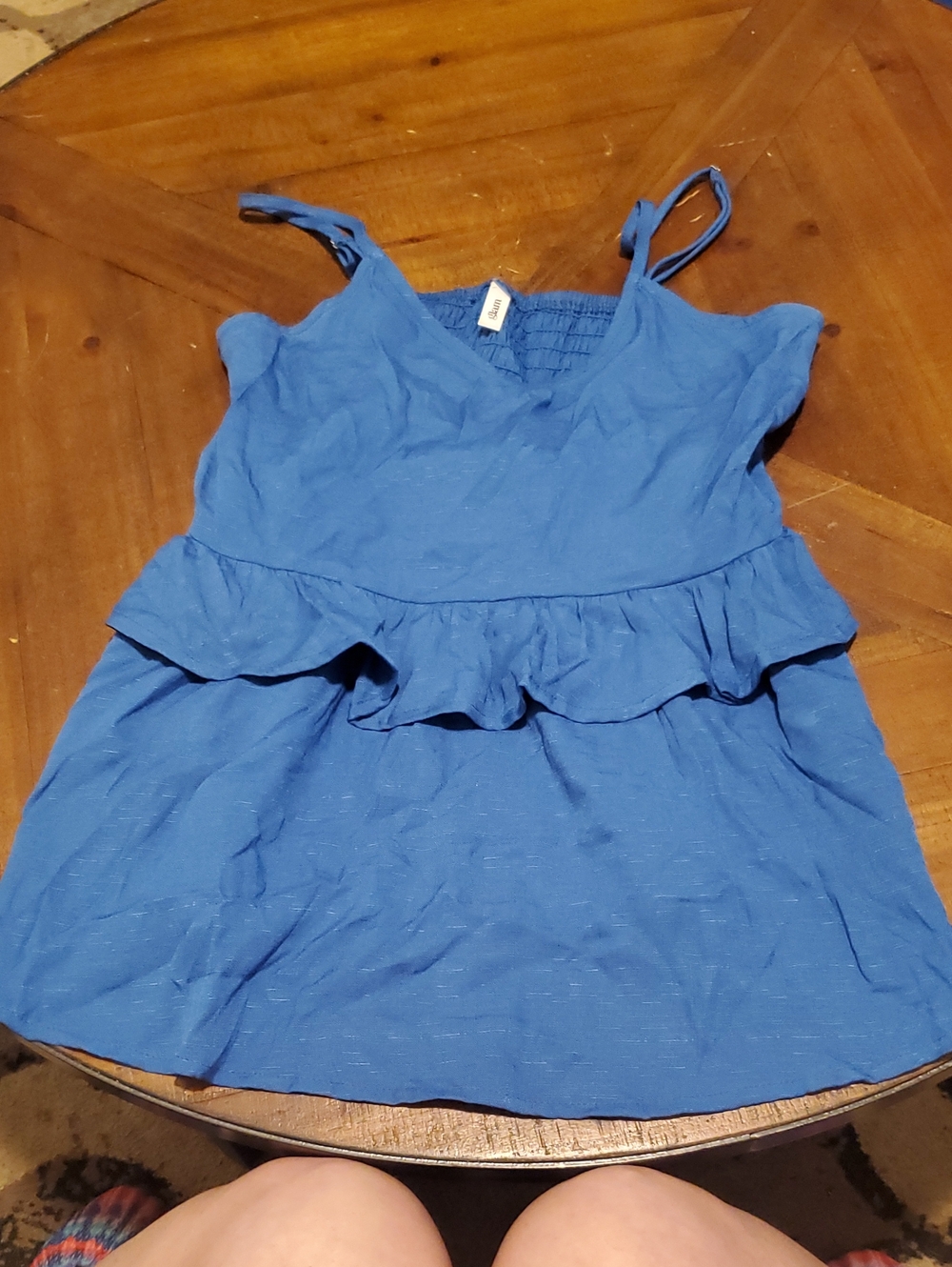 glam Royal Blue Ruffle Camisole